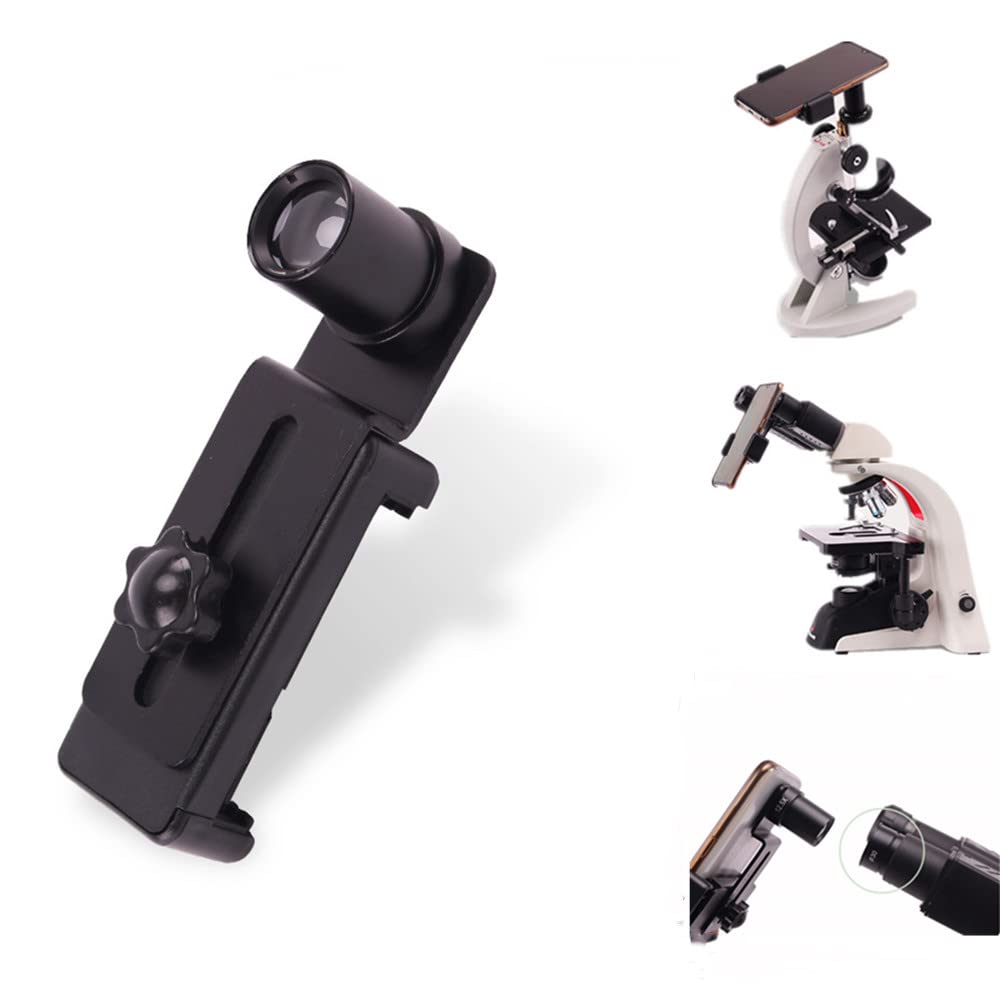 12.5X Microscope Eyepiece Metal Mobile Phone Holder to Connect Mobile Phone to Microscope Eyepiece Tube 23.2mm for Camera and Vi