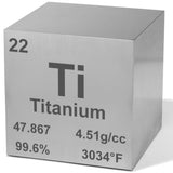 Titanium 1 Metal Density Cube - 99.6% Pure Element for Chemistry - Periodic Table Design Educational Scientific Elemental Specim