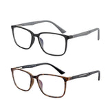BLUEMOKY Blue Light Reading Glasses for Men 2 PACK, Readers for Men, Square Frame Computer Glasses,Anti Eyestrain(1.25)