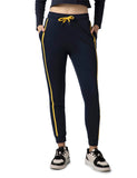 Fyltr Women'S Joggers With Side Tape Detailing - Elasticated Waistband | Contrast Drwacord | Elastic Hem,Vainly Navy,Vainly Navy,36