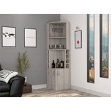 Syrah Corner Bar Cabinet -Living Room -Light Gray