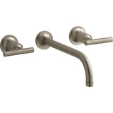 Kohler T14414-4-BV Purist Wall-Mount Bathroom Sink Faucet Trim with Lever Handles, 1.2 gpm, Vibrant Brushed Bronze