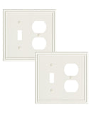 TREEWELL 2-Pack Combo Toggle/Duplex Light Switch Cover Plate, Light Almond Wall Outlet Cover Plate, Decorative Wall Receptacle C