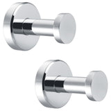 APLusee Polished Chrome Bathroom Towel Hooks 2 Pack, 304 Stainless Steel Round Robe Hooks for Bathroom Kitchen Garage, Heavy Dut