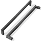 khtumeware 10 Pack 10 inch Center to Center Solid Matte Black Cabinet Pulls Slim Square Bar Drawer Handles Cabinet Handles Black