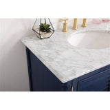Elegant Decor Rhodes 36 Coastal Solid Wood Single Bathroom Vanity In Blue