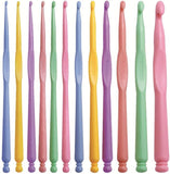 Elitewave 12 Pcs Lightweight Crochet Hooks Ergonomic Plastic Crochet Needles Set Diy Yarn Weaving Tools | Knitting Kit For Croch