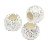 500pcs 4mm (0.16 Inch) Small Tiny Sparkle Stardust Round Beads Sterling Silver Plated Spacer for DIY Craft Jewelry Making CF227-