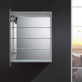 Fresca Tiempo 24 Wide X 30 Tall Wall Mount Bathroom Medicine Cabinet With Dimmable Led Lights, Left Hinge, 3 Shelves, Anti-F