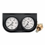 AutoMeter Two-Gauge Console 0-100 PSI Oil Press/100-280 F Water Temp - Black