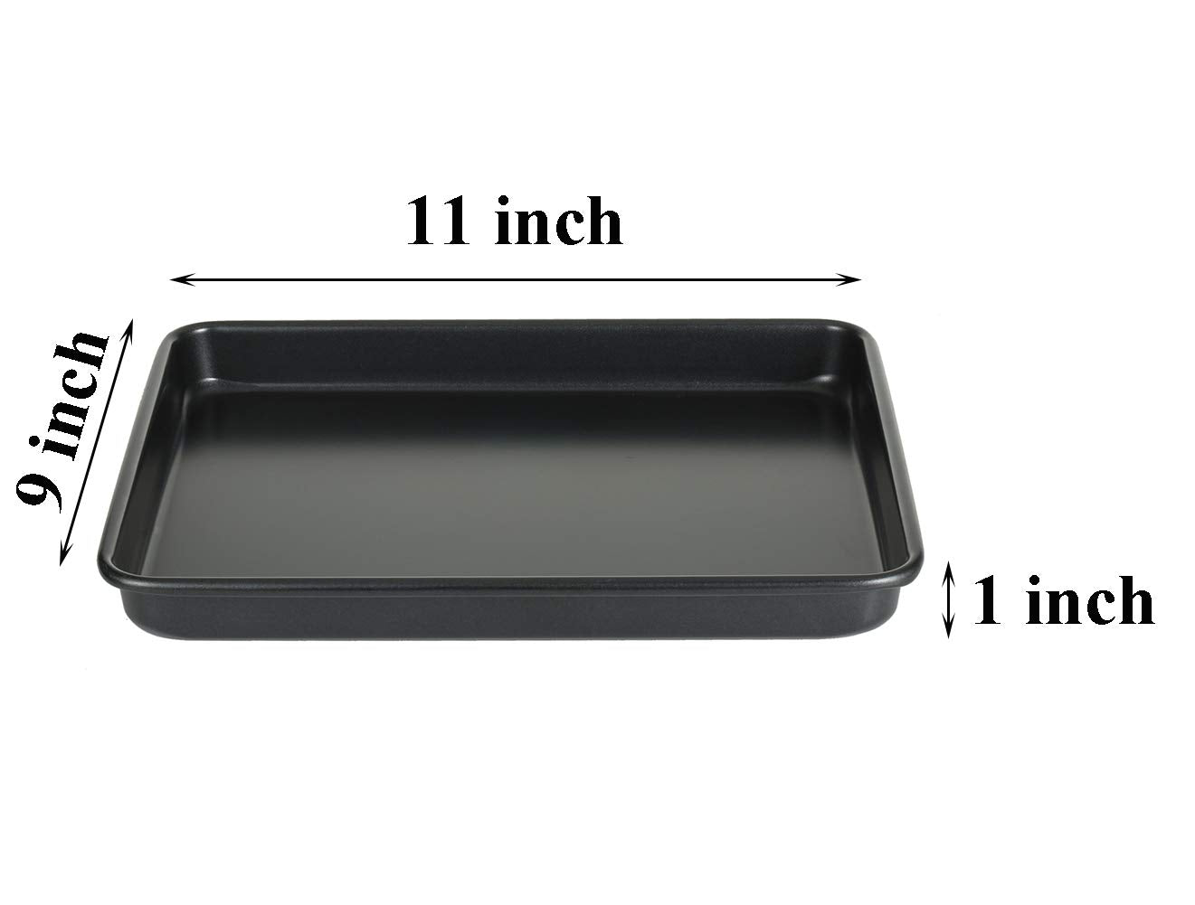 11 Inch Baking Sheets Pan Nonstick Set of 2, Walooza 1-inch Deep Baking Trays, 11X9 Inch Cookie Sheet Replacement Toaster Oven T