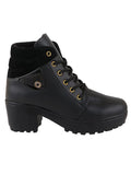 Shoetopia Womens/Girls Black Latest Collection High Top Heeled Classic Boots-Eu39,Black,6,B09GV8GWJN