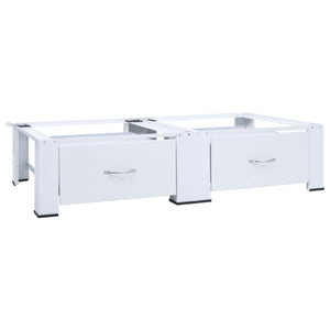 Vidaxl Washing And Drying Machine Pedestal With Pull-Out Shelves White,Washer Parts & Accessories