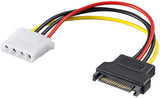 Manhattan 6 4-pin Molex Female to 15-pin SATA Male Power Cable