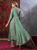 Anni Designer Women'S Rayon Blend Printed Straight Kurta With Pant & Dupatta (Vice Green-Vks03_M_Green_Medium),Green,M,Rayon Blend,Regular,