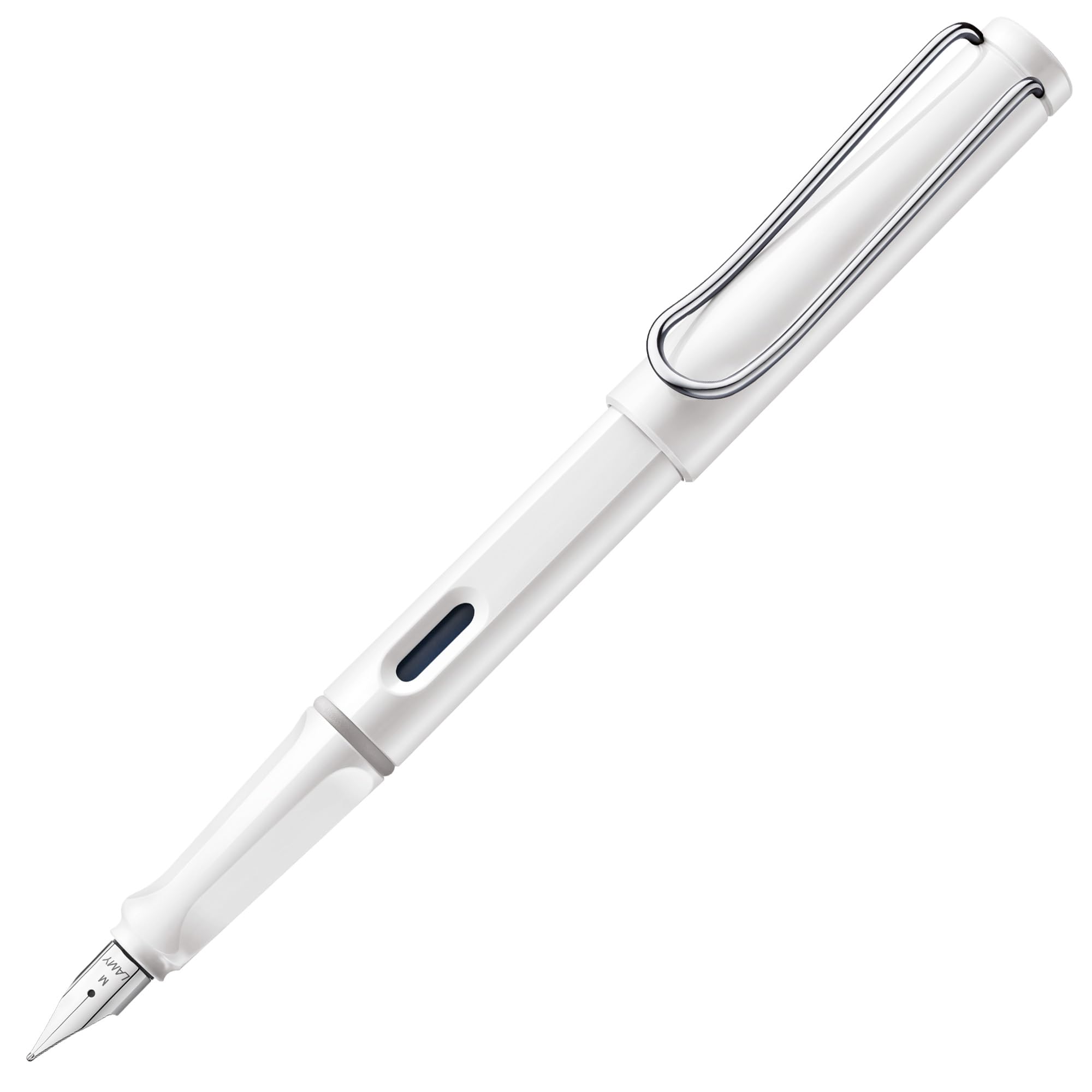 Lamy Safari White - Fountain Pen With Ergonomic Grip & Polished Steel Nib In Size F - Ideal For Any Writing & Calligraphy - Including Lamy T 10 Blue Cartridge - Right-Handed