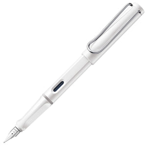 Lamy Safari White - Fountain Pen With Ergonomic Grip & Polished Steel Nib In Size F - Ideal For Any Writing & Calligraphy - Including Lamy T 10 Blue Cartridge - Right-Handed