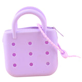 Lyla Beach Tote Bag With Holes Zipper Silicone Diy Wallet Summer Leisure Hole Bag Purple
