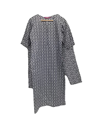 Anni Designer Women'S Cotton Blend Printed Straight Kurta With Pant (Namah117 Multi_Xxl_Multicolor_Xx-Large),Multicolour,2XL