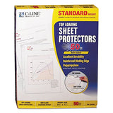 CLine Standard Weight Polypropylene Sheet Protector, NonGlare, 11 x 8 1/2, 50/BX