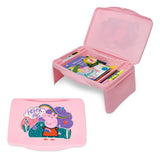Peppa Pig Kids Lap Desk with Storage Folding Lid and Collapsible Design Portable for Travel or use in Bed at Home Great fo