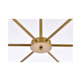 Living District Briggs 6-Light Mid-Century Metal Pendant In Brass/White