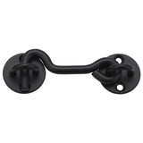 (5 Pack) Raswik 4 Privacy Hook And Eye Latch Easy Lock For Barn Door, Black