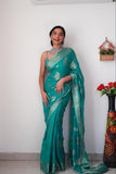 Shiv Textiles Ready To Wear Sarees For Women Elegant Saree Gown | Premium Ready To Wear Saree For Women | Formal & Stylish Attire For Special Occasions.(St-R-Kp-5041-Rama)