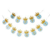 Atpata Funky 300 cms Glitter Crown Happy Birthday Party Banner Blue