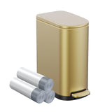 KSSKSS 2.6 Gallon Slim Bathroom Trash Can with Soft Close Lid, 10L Stainless Steel Garbage Can with Removable Liner Bucket, for 