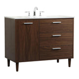 Elegant Decor Baldwin 42 Solid Wood And Mdf Bathroom Vanity In Walnut