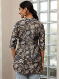 Libas Women'S Silk Blend Printed Straight Kurtis (58162O_Grey Grey Xl