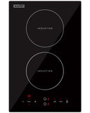Empava Electric Stove Induction Cooktop Vertical with 2 Burners Vitro Ceramic Smooth Surface Glass in Black 120V, 12 Inch