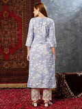 Gosriki Women'S Cotton Blend Chikankari Embroidered Straight Kurta (Zainab Grey-Jb-Gs_M_Grey_Medium),Grey,,B0D7M97S3N