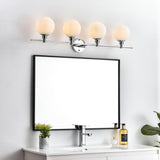 Living District Cordelia 4-Light Iron/Glass Bath Sconce In Black/Frosted White