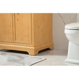 Elegant Decor Americana 30 Aluminum Mdf Single Bathroom Vanity In Natural Wood