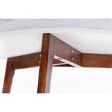 Bianco Collection Cherie 15 Marble End Table In White And Walnut