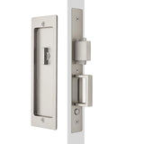 Rectangular Privacy Pocket Door Mortise Lock and Edge Pull, Narrow Modern Sliding Door Pop-Up Handle, (Bed/Bath) Pull Latch, Rec