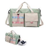 Zibuyu Gym Bag For Women, Duffle Bags For Travelling With Shoe Compartment & Wet Pocket, Waterproof Nylon Sports Adjustable Stra