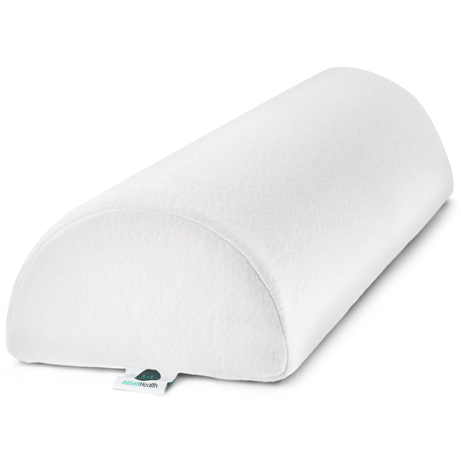 AllSett Health Large Half Moon Bolster Pillow for Legs, Knees, Lower Back and Head, Lumbar Support Pillow for Bed, Sleeping | Se