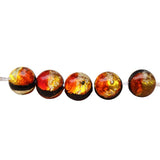20pcs 10mm Red Orange Color Luminous Lampwork Glass Beads Handmde Glow in The Dark Loose Bead Round for Jewelry Bracelet Neckalc