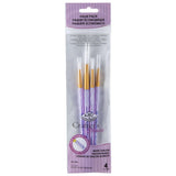 Brush Set White Taklon, Round 1,3,5,8, 4/pkg