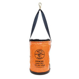 Klein Tools 5109CSV Tool Bucket, Top Closing Vinyl Lineman Bucket with Swivel Snap and Web Handle, 12Inch, 100Pound Load Rated