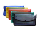 Lc Pack Of 5 Multipurpose Plastic Button Bags Transparent Document Pouch For Cheque Books, Passbooks & Bills Snap Closure, W