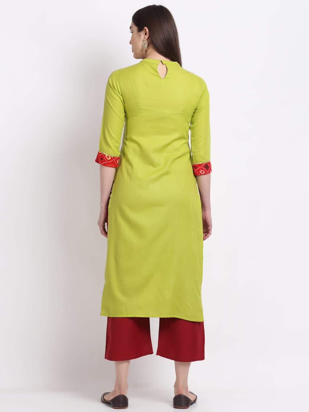 Gosriki Women'S Cotton Blend Straight Kurta With Palazzo (Puchi-Green_S-Go_Green_Small),Green,,B09SW9V8R7