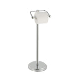 SunnyPoint Free Standing Toilet Paper Holder - Bathroom Tissue Stand with Weighted Base, Holds Jumbo & Standard Rolls (Chrome)