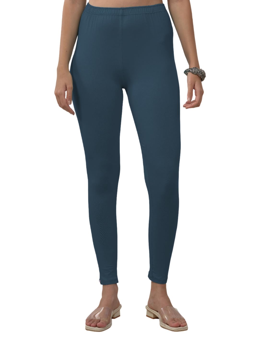 Lyra Women Solid Premium Cotton Ankle Length Leggings | Mid-Waist | Fashionwear