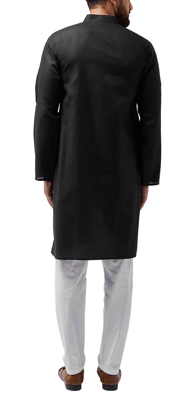 Sojanya (Since 1958 Men'S Black Cotton Blend Only Long Kurta Size: M