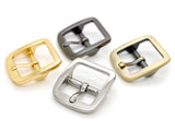CRAFTMEMORE 3/4 Inch Single Prong Belt Buckle Square Center Bar Buckles Craft Accessories SC04 Pick Color (4 Pack, Silver)