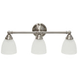 All The Rages Essentix 3-Light Metal & Glass Vanity Fixture In Brushed Nickel